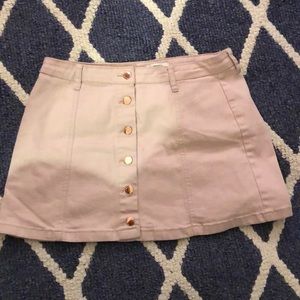 Women| pink mini skirt with golden buttons